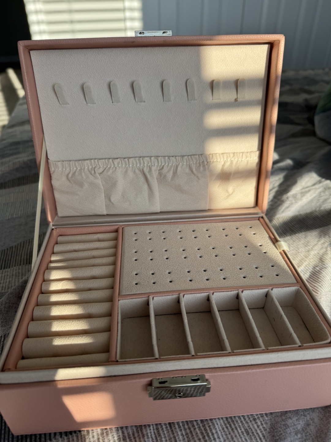 Pink Faux Leather Jewellery Box Organizer - photo 2