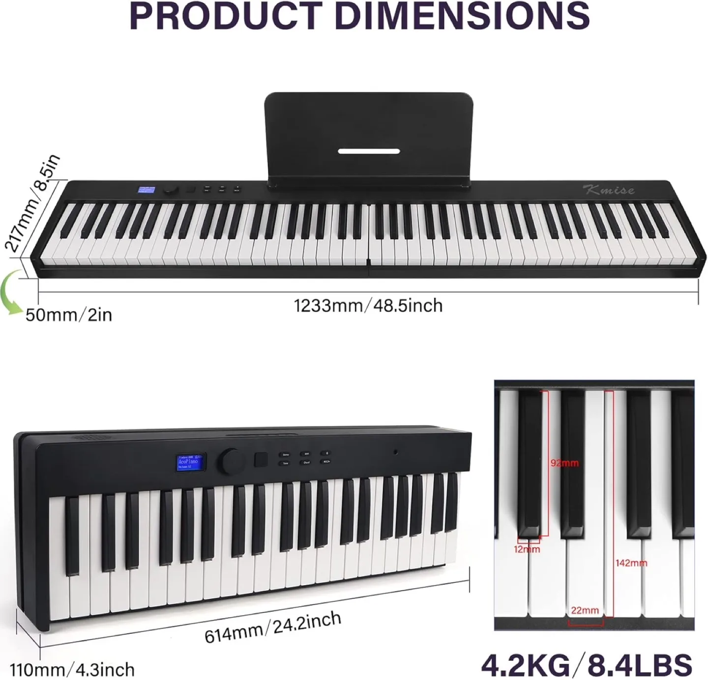 Kmise Folding Piano Keyboard, 88-Key image indicator(2)