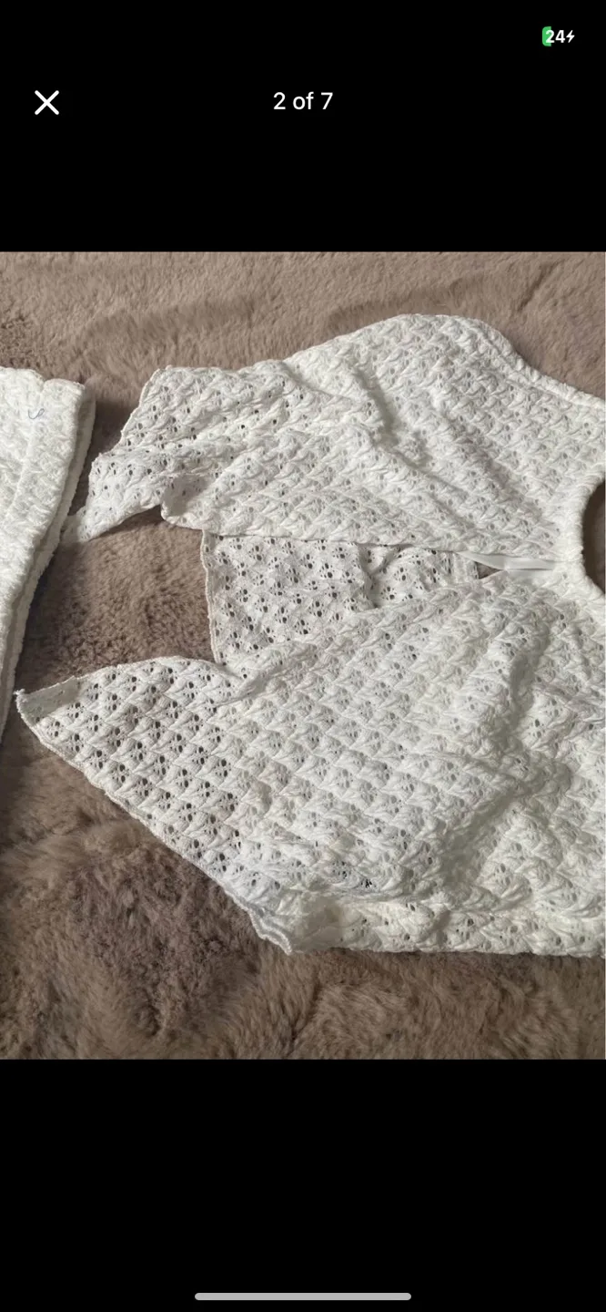 White Crochet Two-Piece Set image indicator(2)