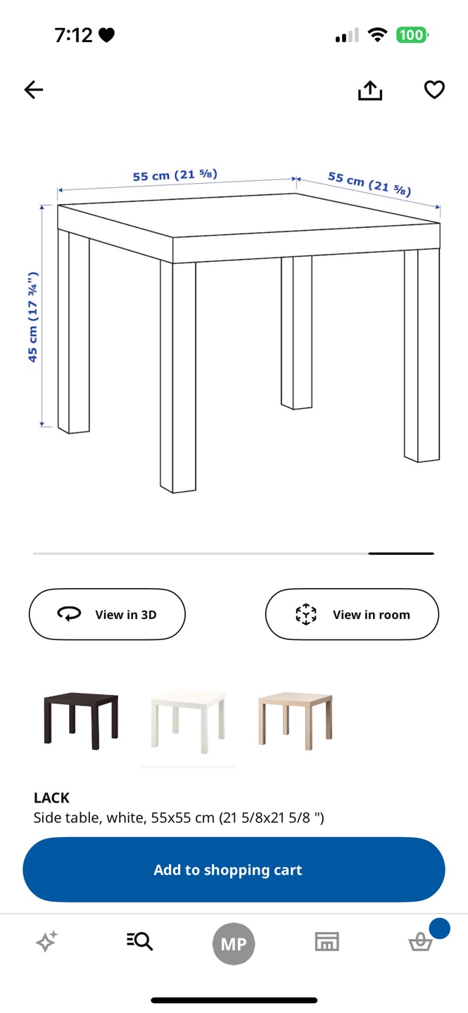 IKEA White Lack Coffee Table