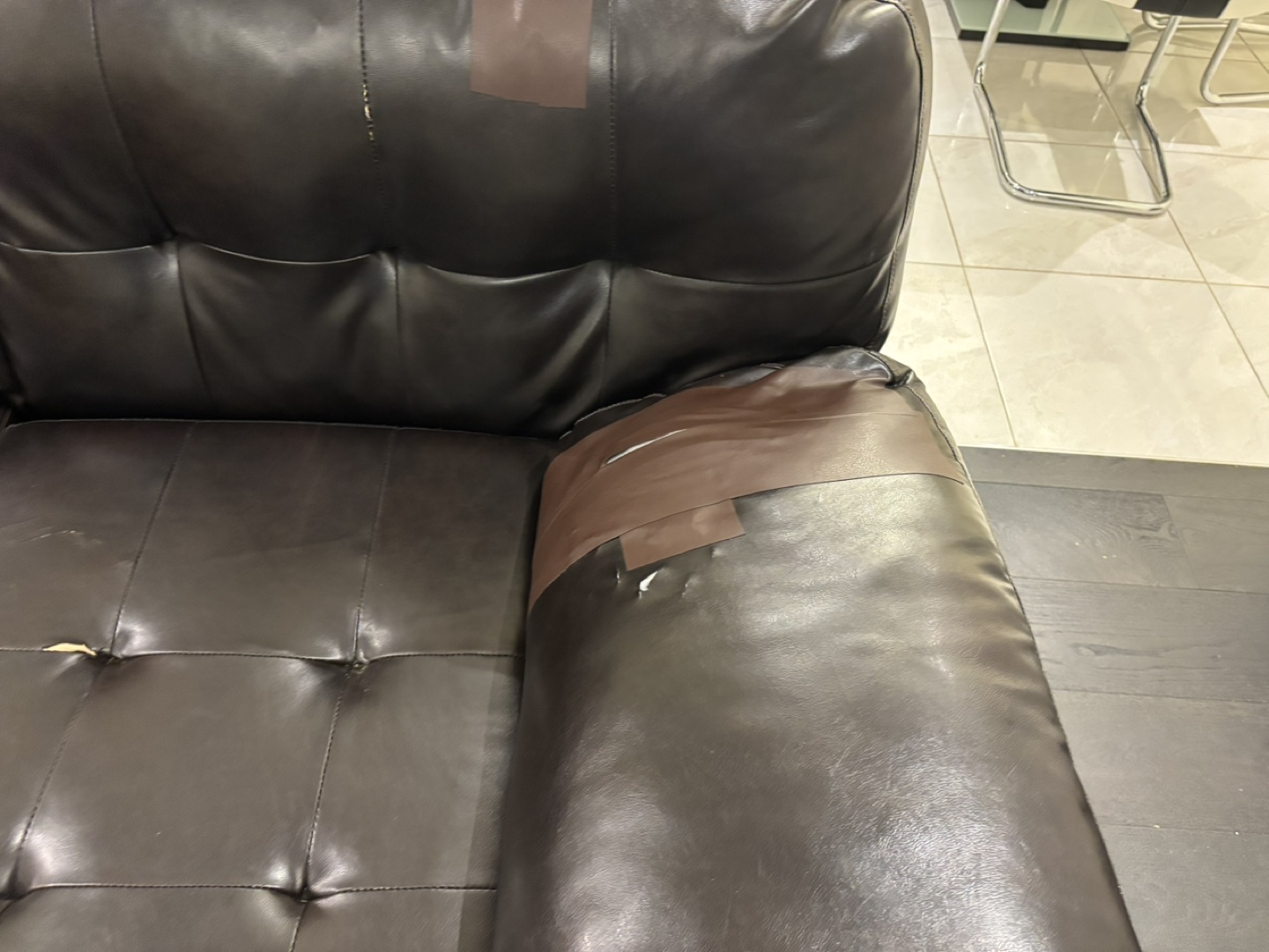 Brown Leather Sectional Sofa - photo 2