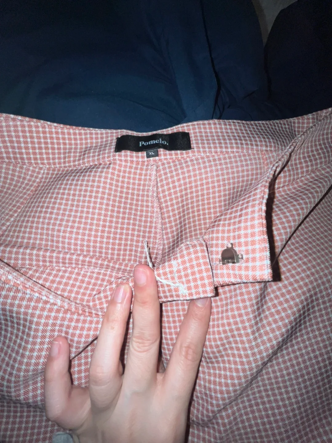 Pomelo XL Pink Gingham Bell Bottom Pants image indicator(2)