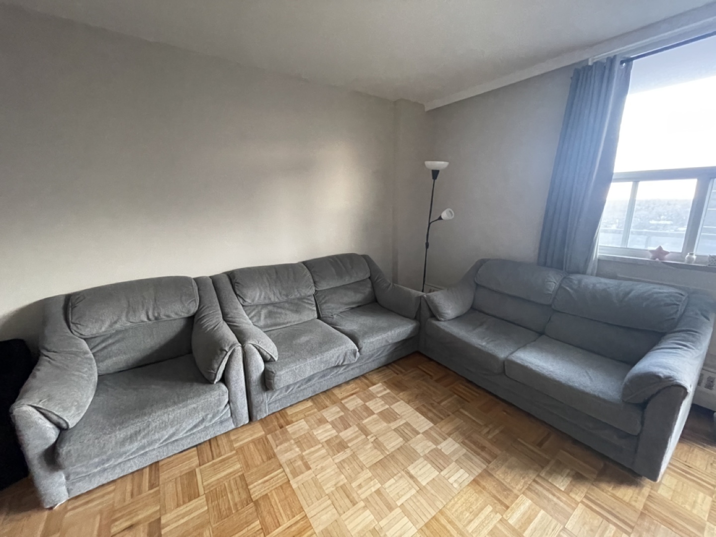 Grey Fabric 3 Piece Sofa - photo 2