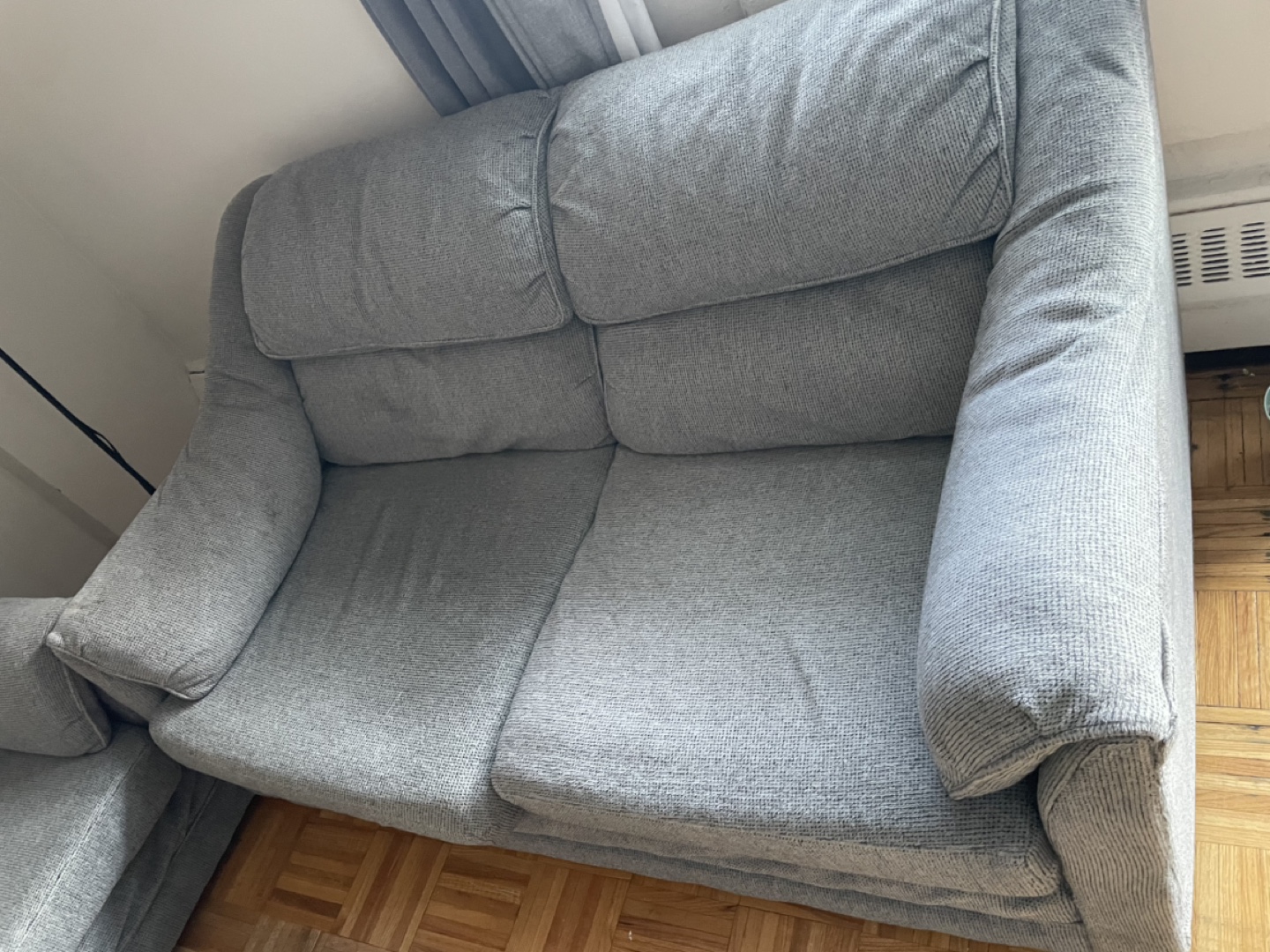 Grey Fabric 3 Piece Sofa