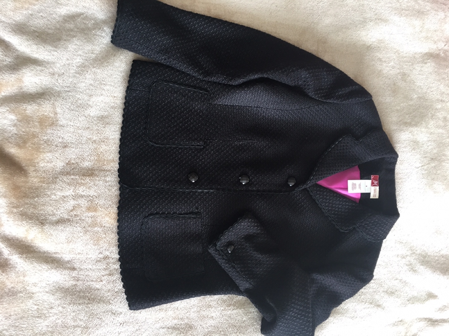 Black Women's Tweed Jacket, Size 8