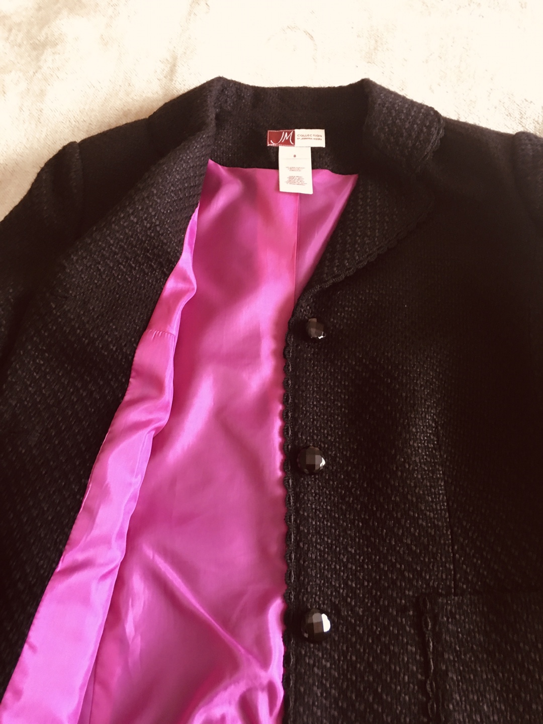 Black Women's Tweed Jacket, Size 8 - photo 4