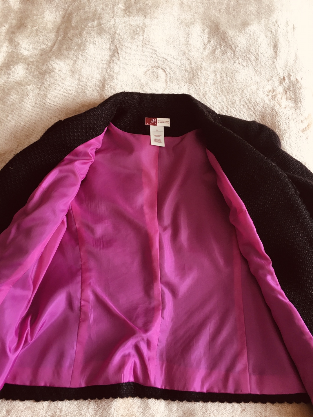 Black Women's Tweed Jacket, Size 8 - photo 5