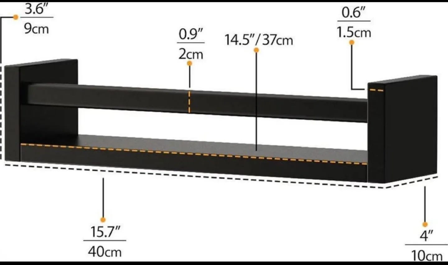 Set of Two Black Floating Shelves – Wall-Mounted Bookshelf image indicator(2)