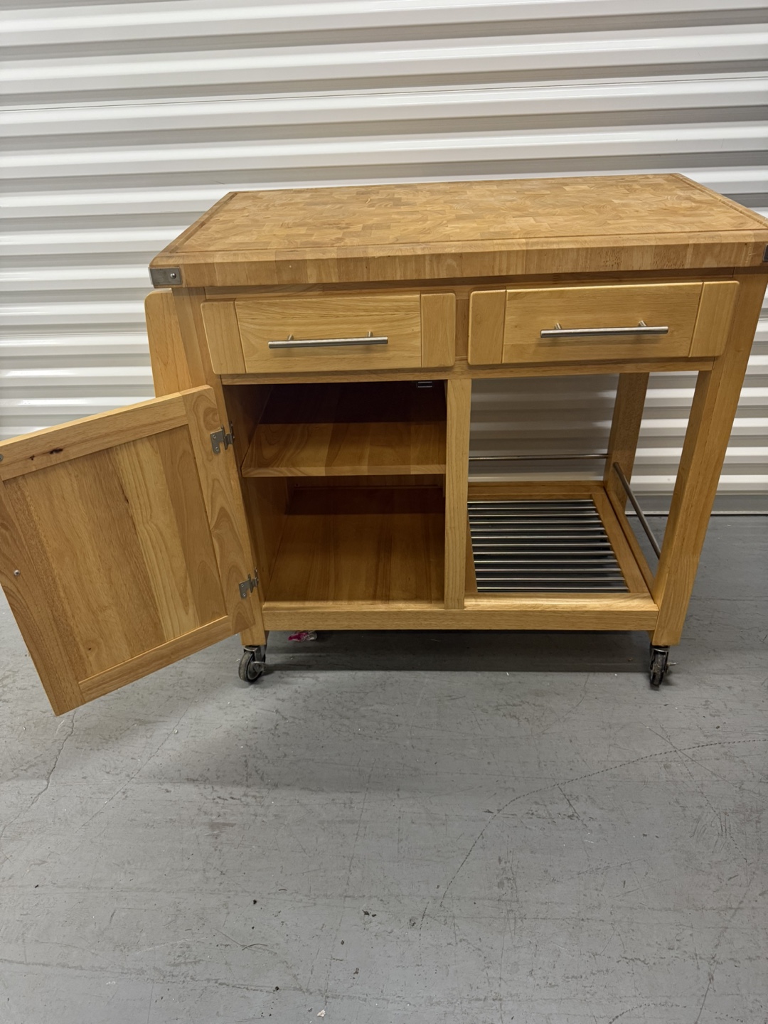 Kitchen Island Cart with Butcher Block Top - photo 3