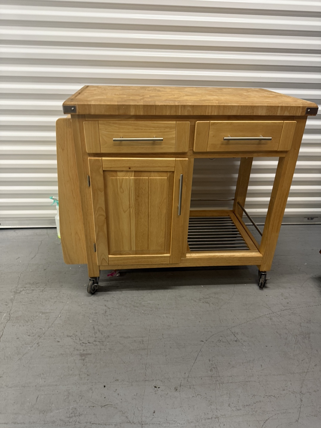 Kitchen Island Cart with Butcher Block Top - photo 2