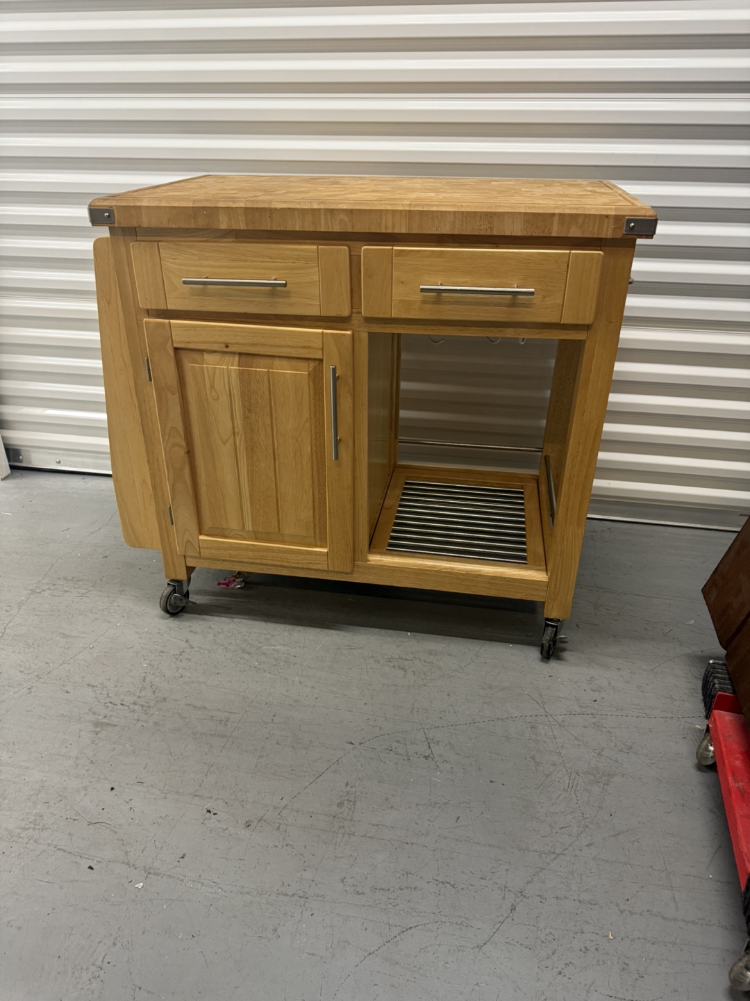 Kitchen Island Cart with Butcher Block Top