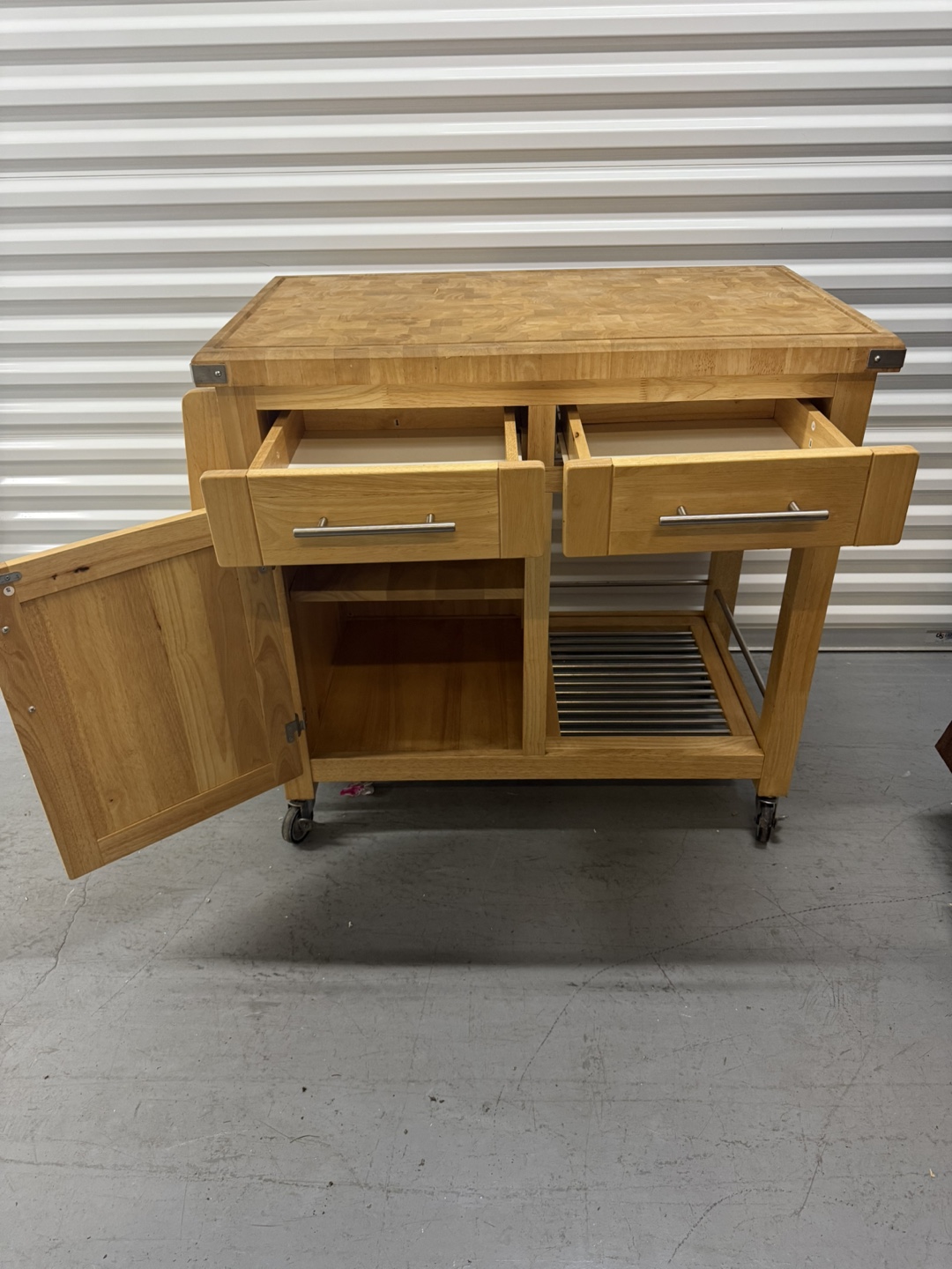 Kitchen Island Cart with Butcher Block Top - photo 4