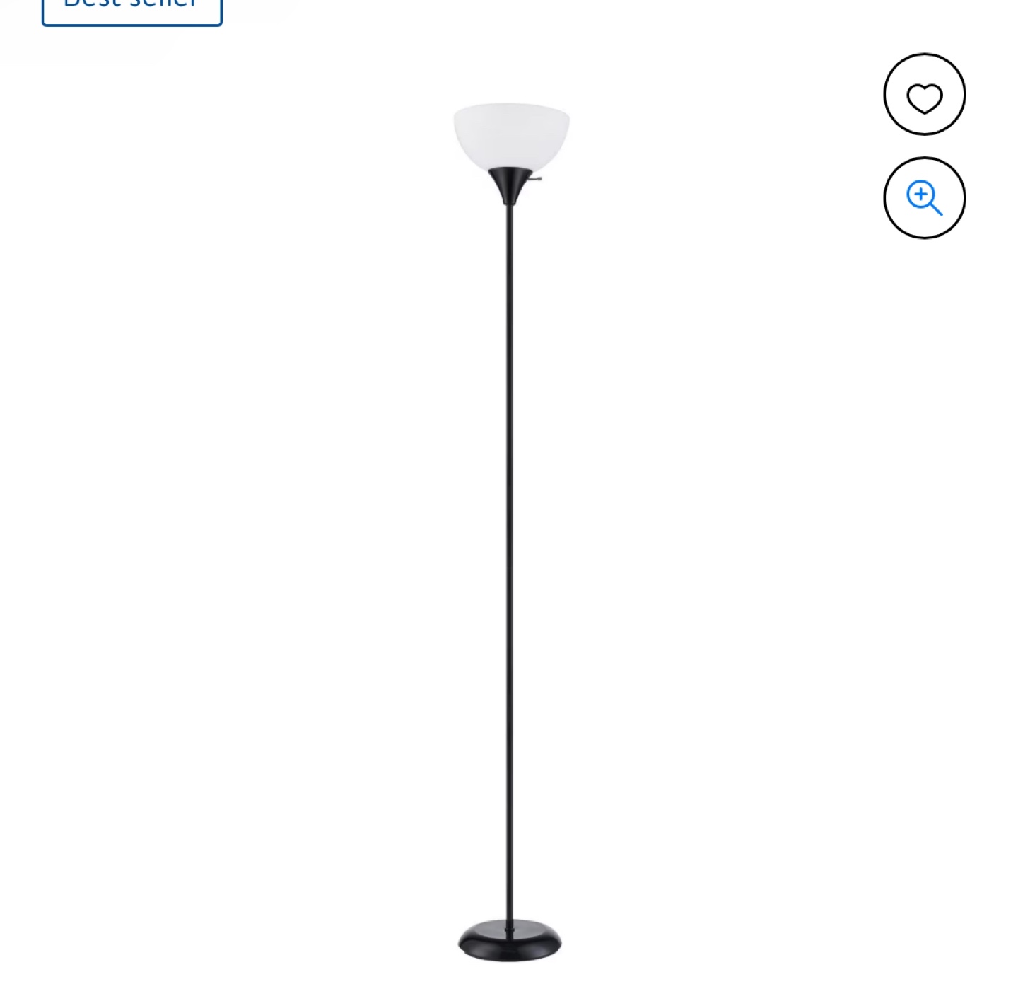 Black Floor Lamp with White Shade - photo 2