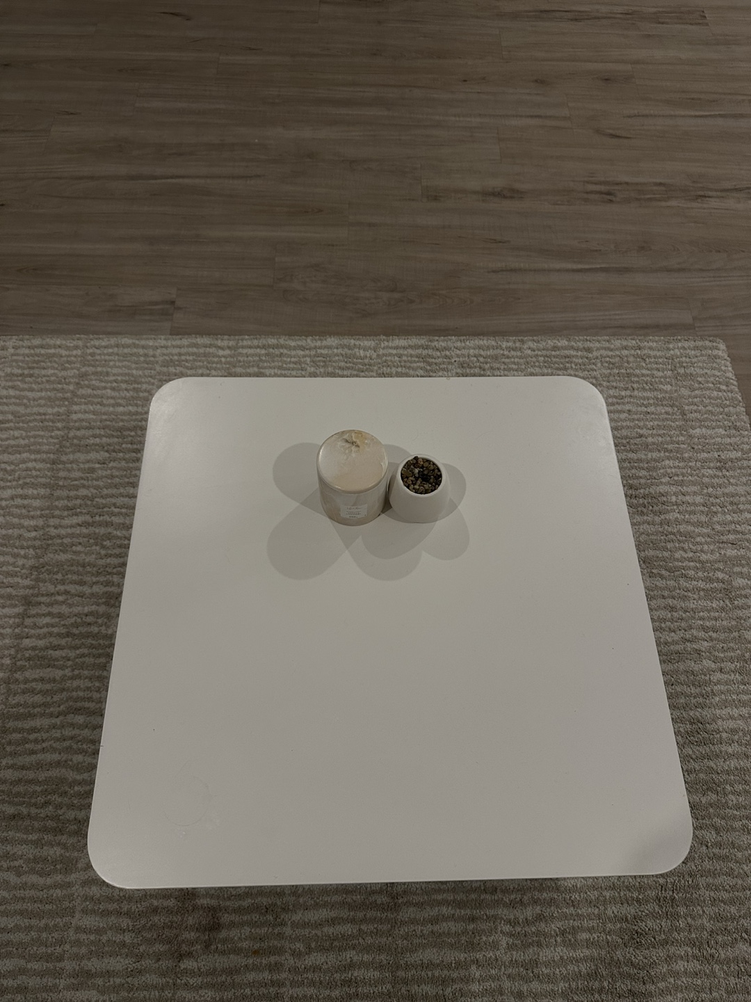 White Square Coffee Table with Storage