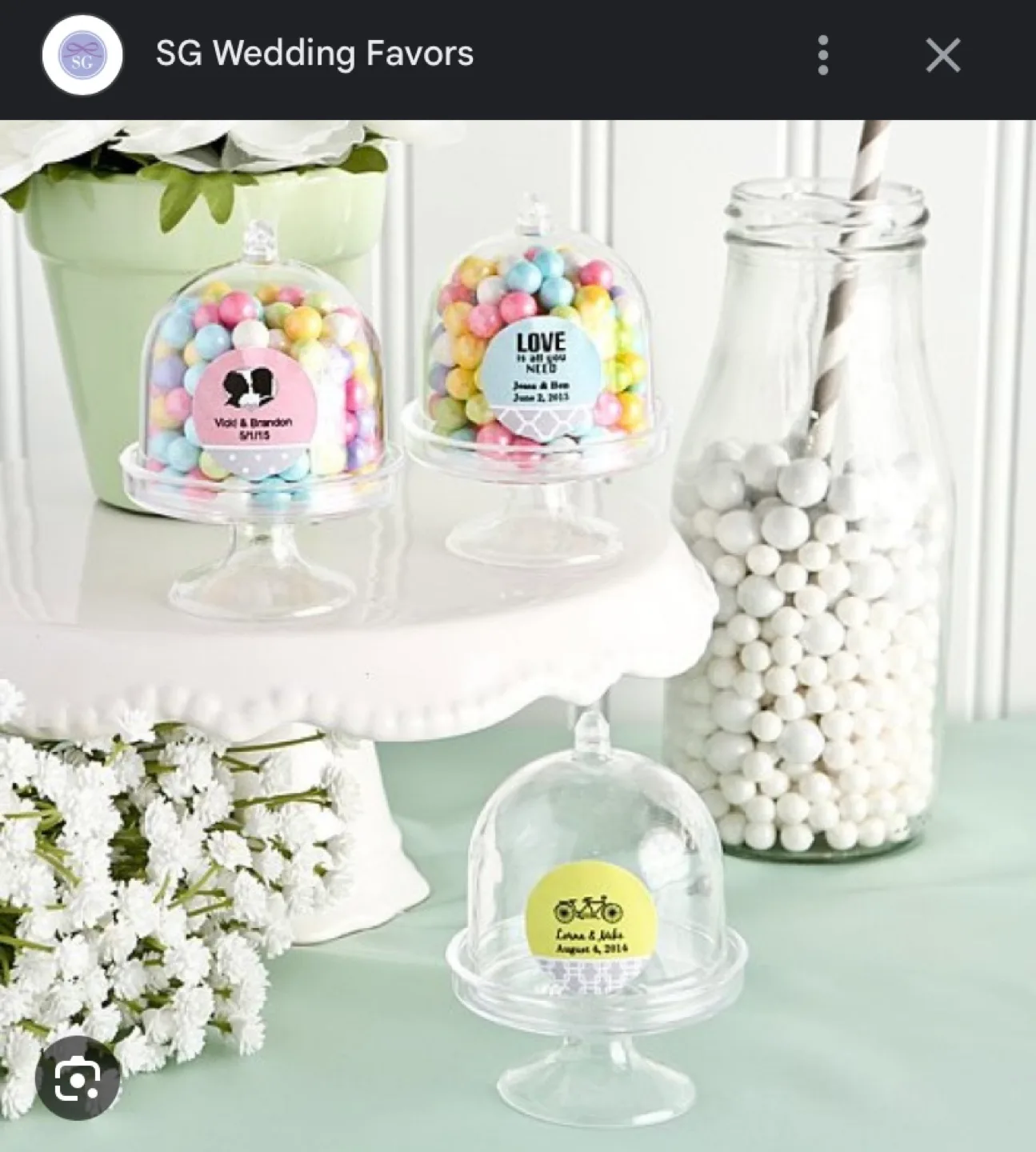 25 Mini Clear Cake Stands Party Favor/Wedding Packaging image indicator(6)