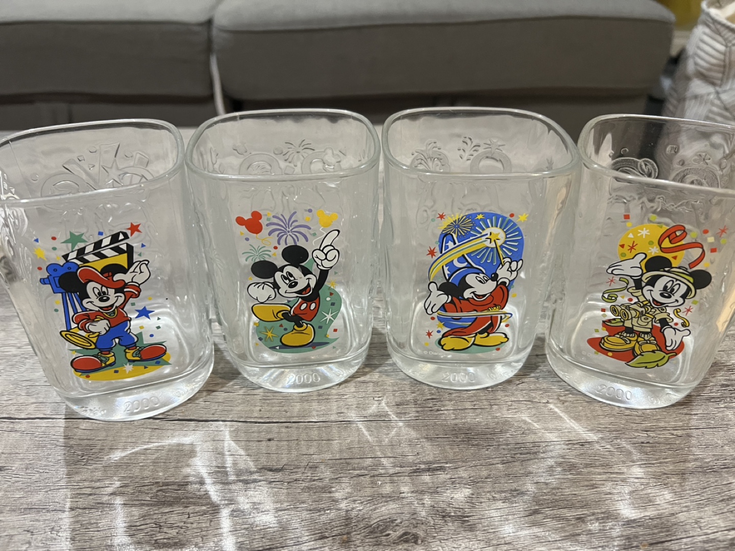 Set of Four 2000 Disneyland Mickey Mouse Glasses