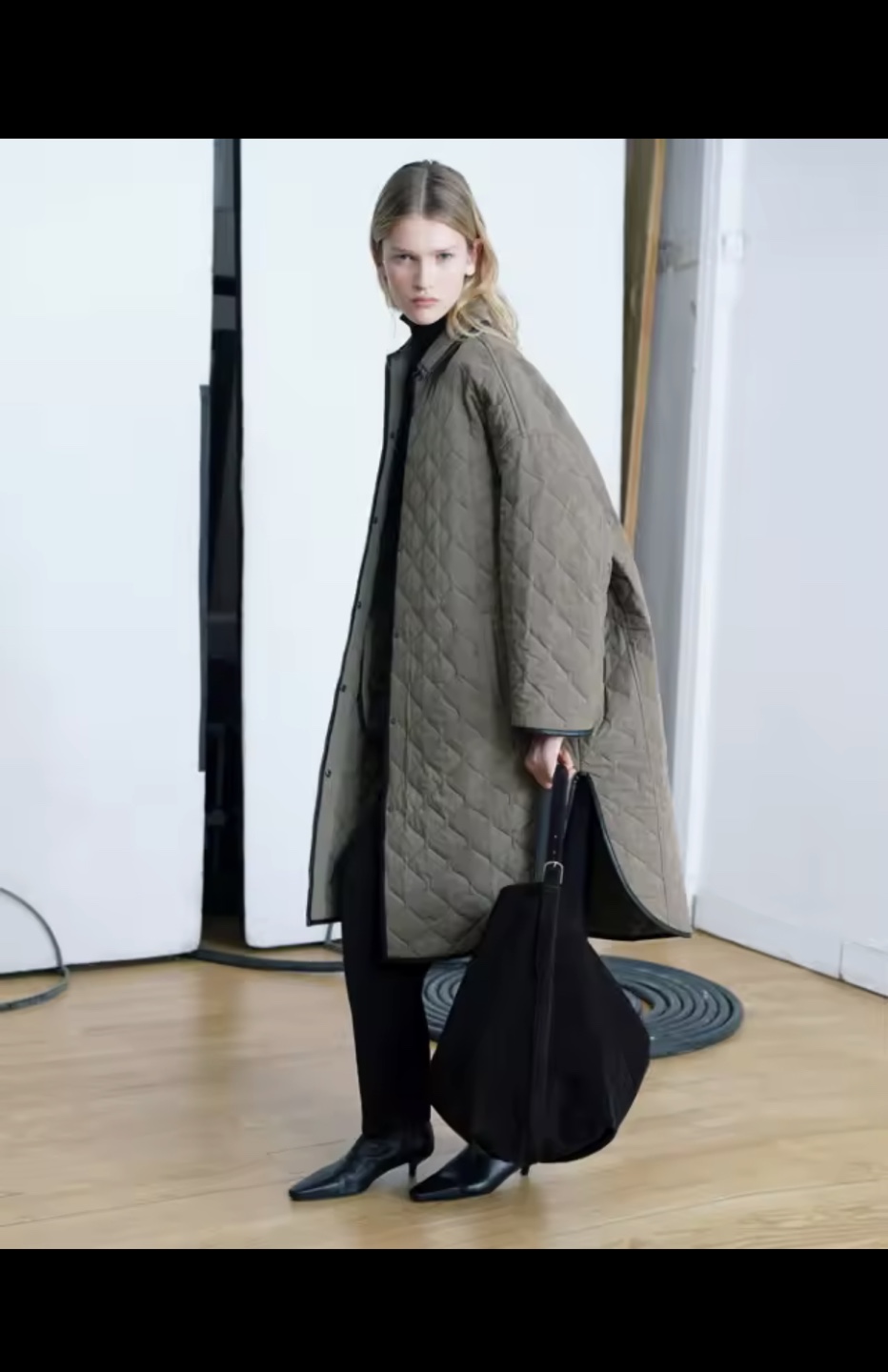 Large Black Genuine Suede Hobo Bag - photo 2