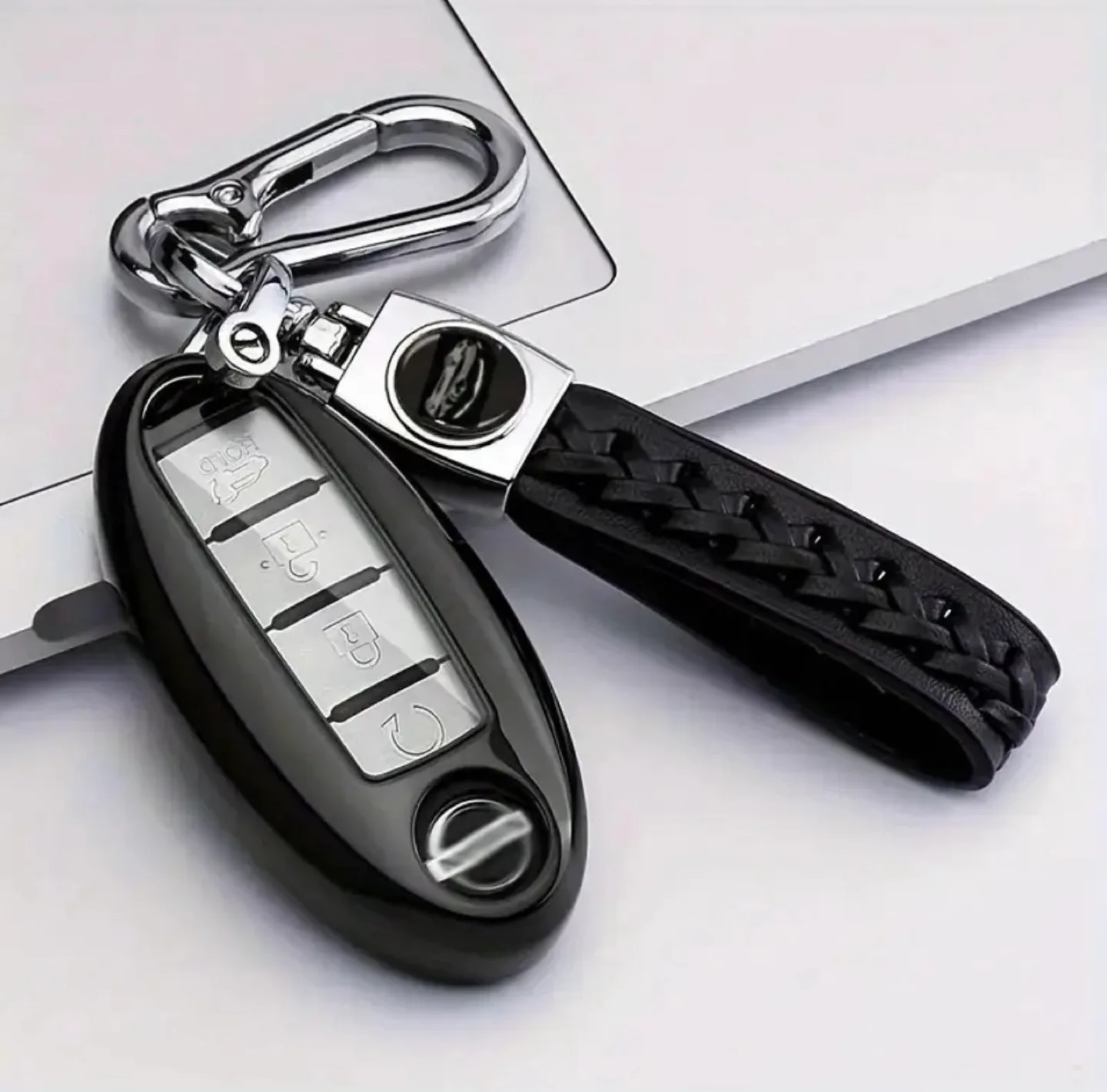 Nissan Car Key Fob Cover with Keychain image indicator(2)