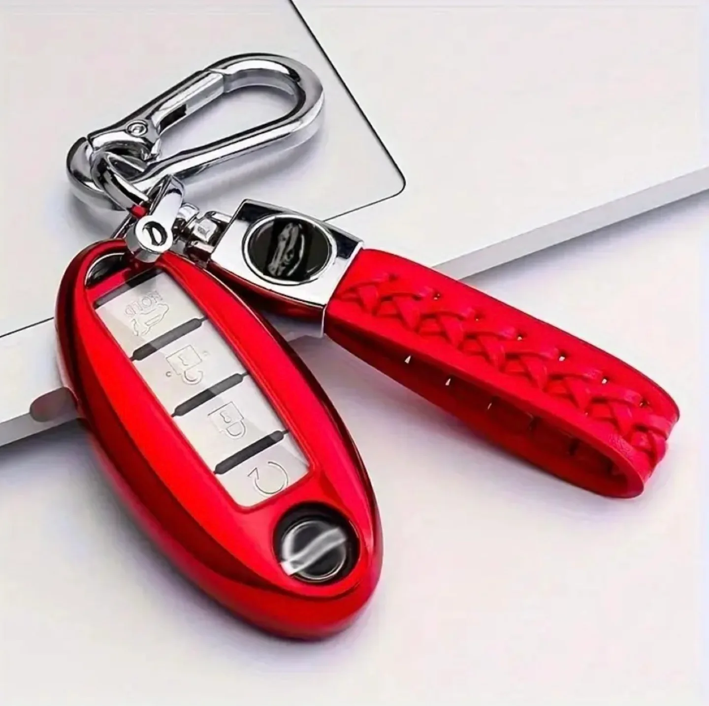 Nissan Car Key Fob Cover with Keychain image indicator(3)