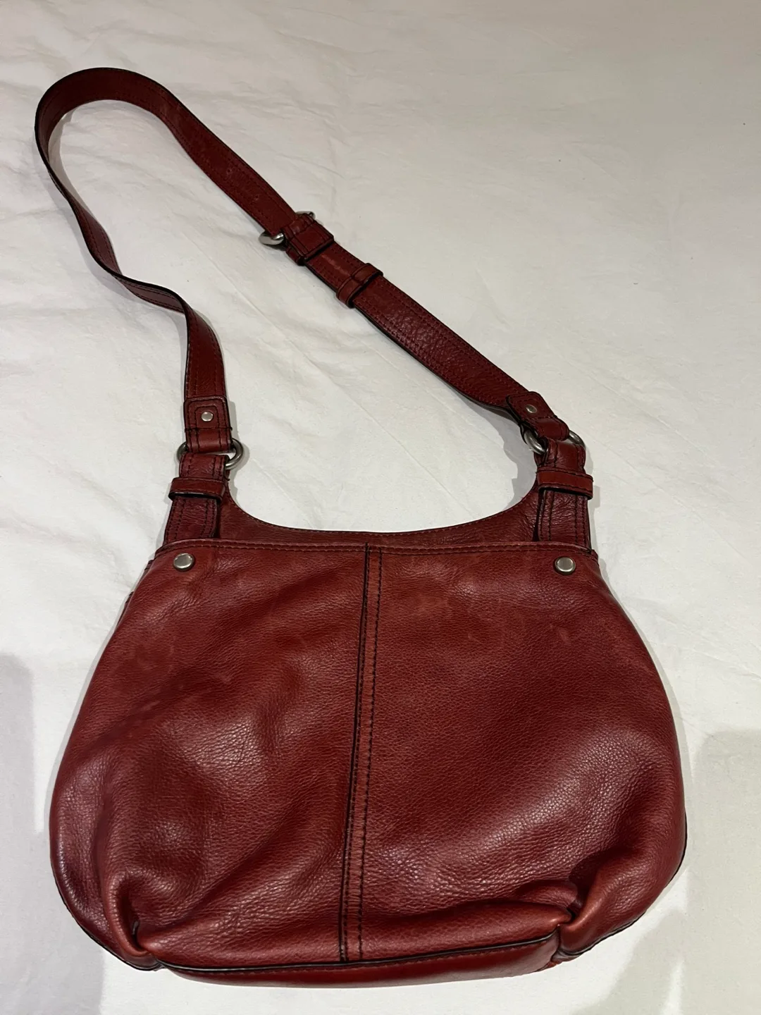 Fossil Leather Crossbody Bag - Burgundy image indicator(4)