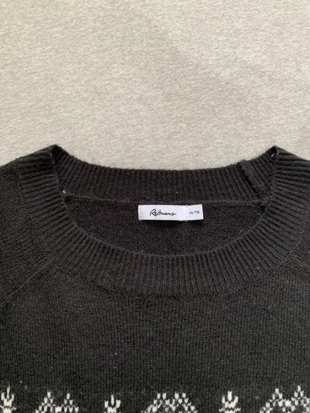 Reitmans Black and White Fair Isle Sweater - Size XL image indicator(3)