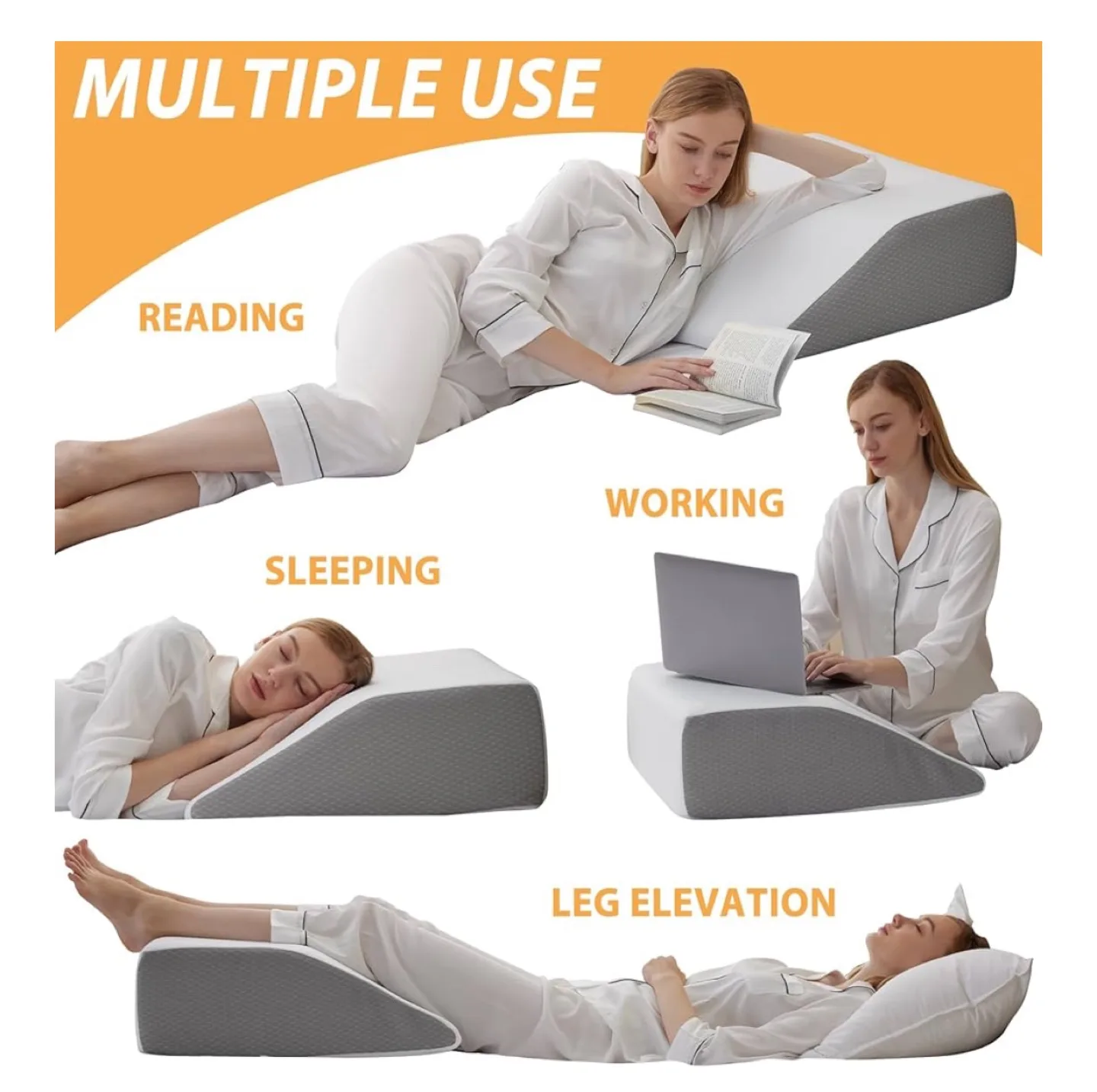 🧡 PharmeDoc Wedge Pillow - Memory Foam Support image indicator(5)