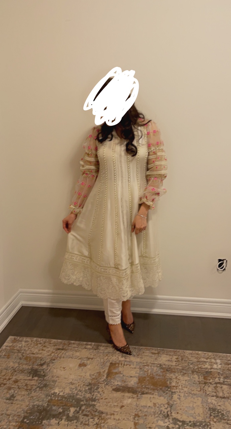 Off-White Embroidered Lawn Shalwar Kameez