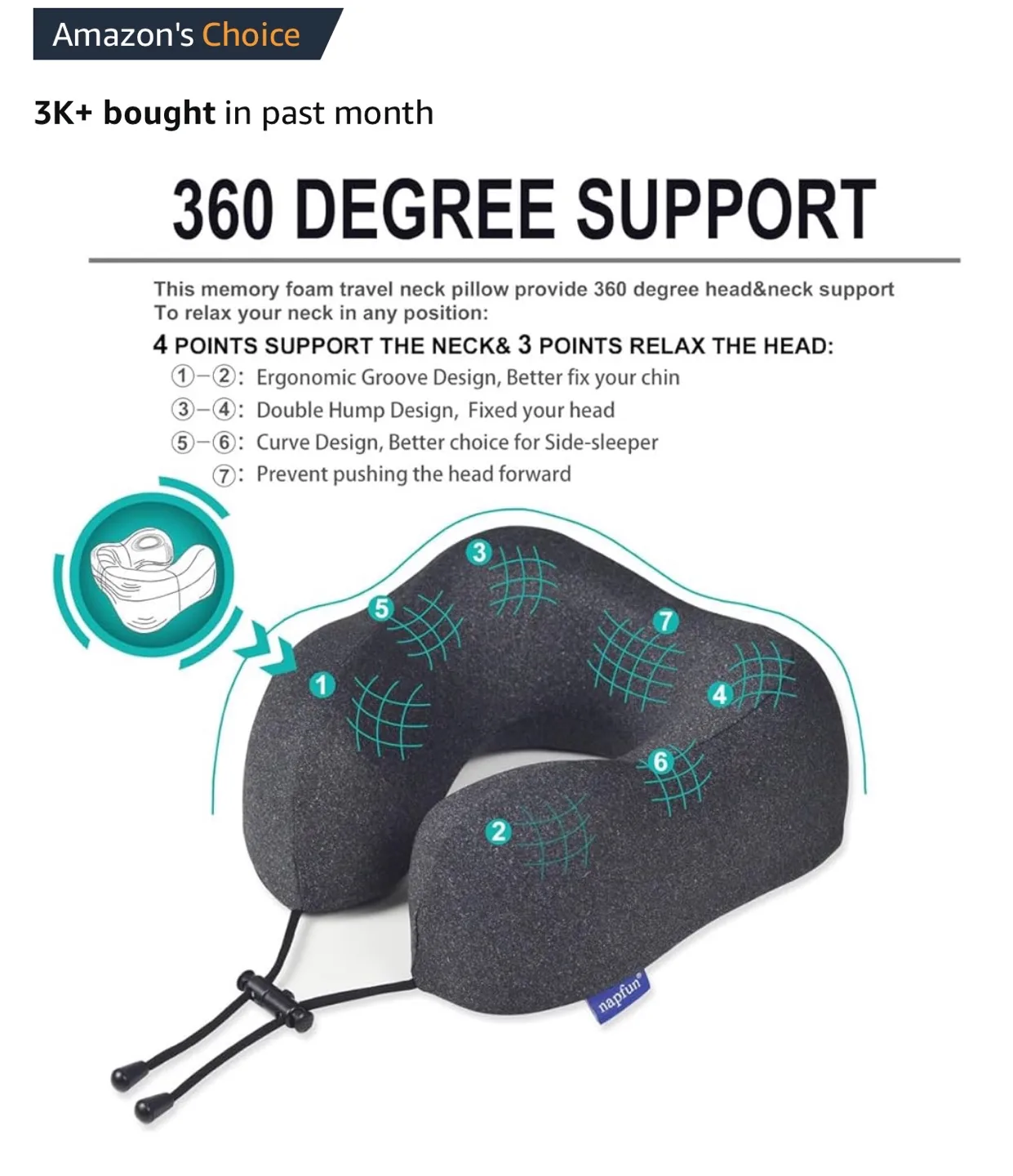 🧡 Travel Neck Pillow with Carrying Bag image indicator(7)