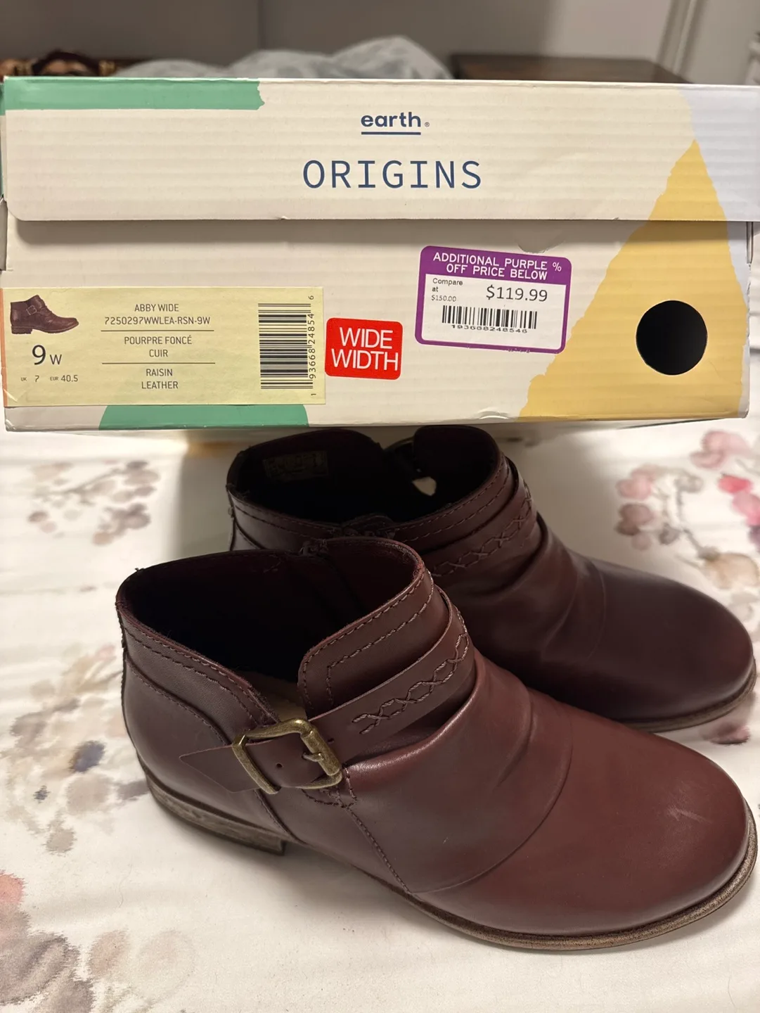 Earth Origins Abby Wide Women's Ankle Boots - Size 9W image indicator(5)