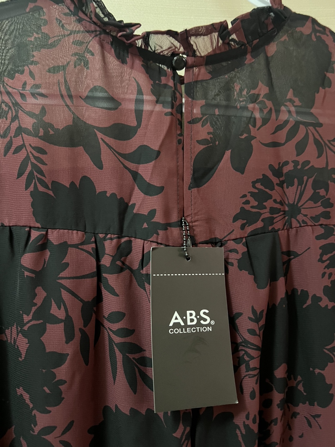 ABS Collection Burgundy Floral Dress - photo 4