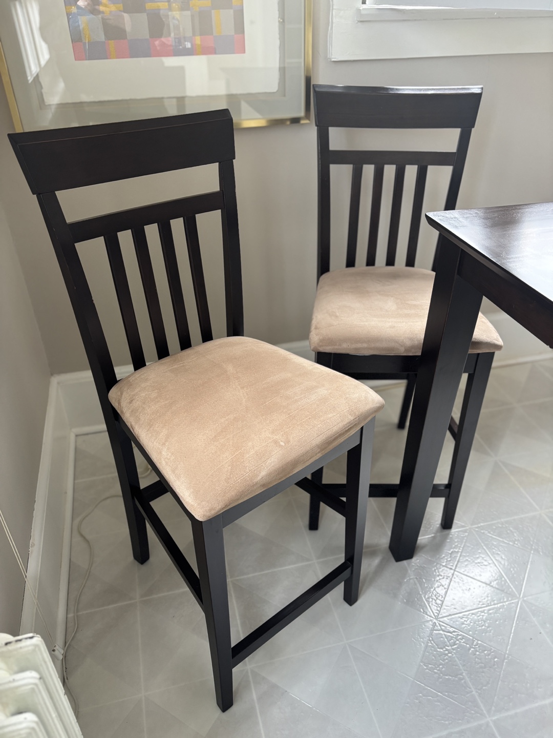 Dark Brown Kitchen Table Set with Four Chairs - photo 2