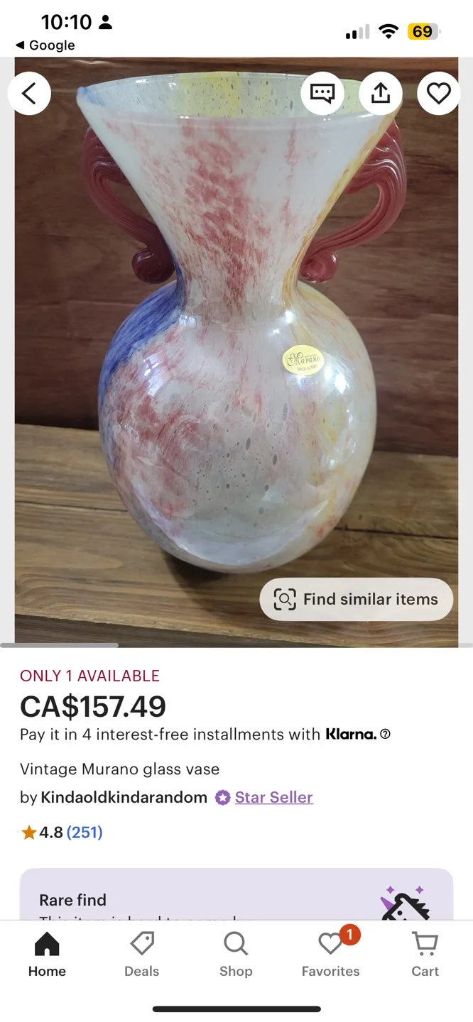Unique Murano Glass Vase with Floral Arrangement image indicator(8)