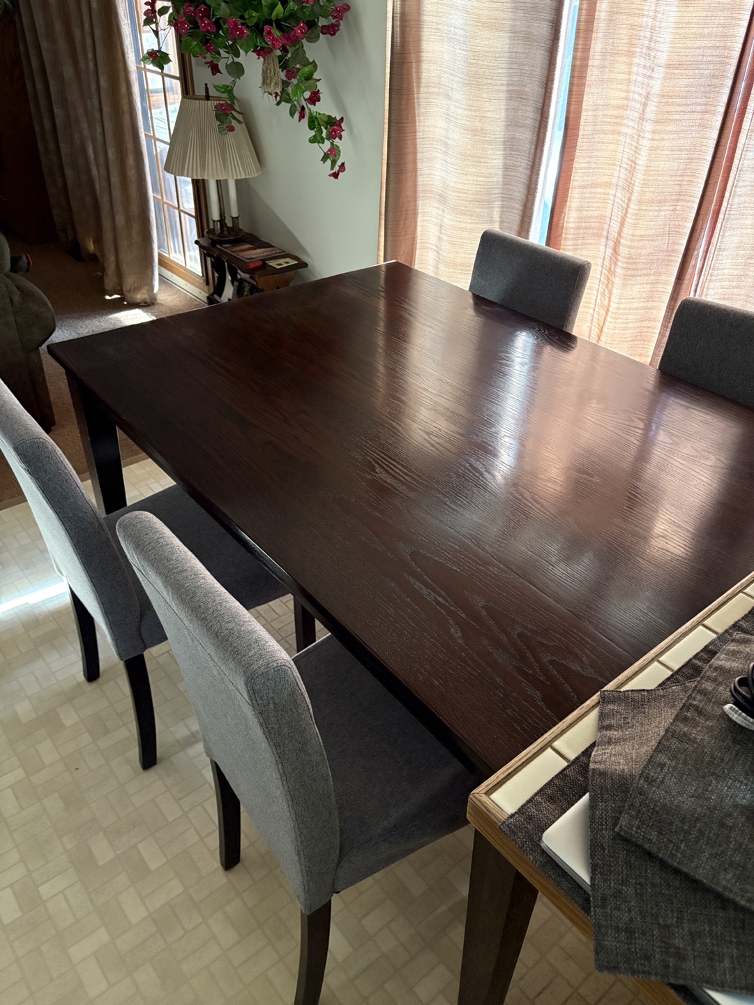 Dark Wood Dining Table with Chairs - photo 4