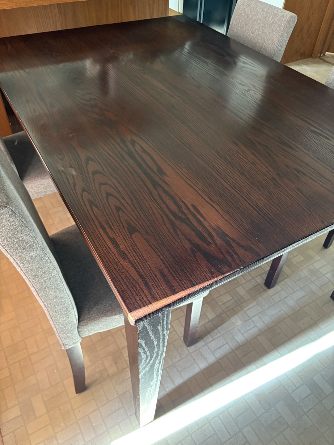 Dark Wood Dining Table with Chairs - photo 3