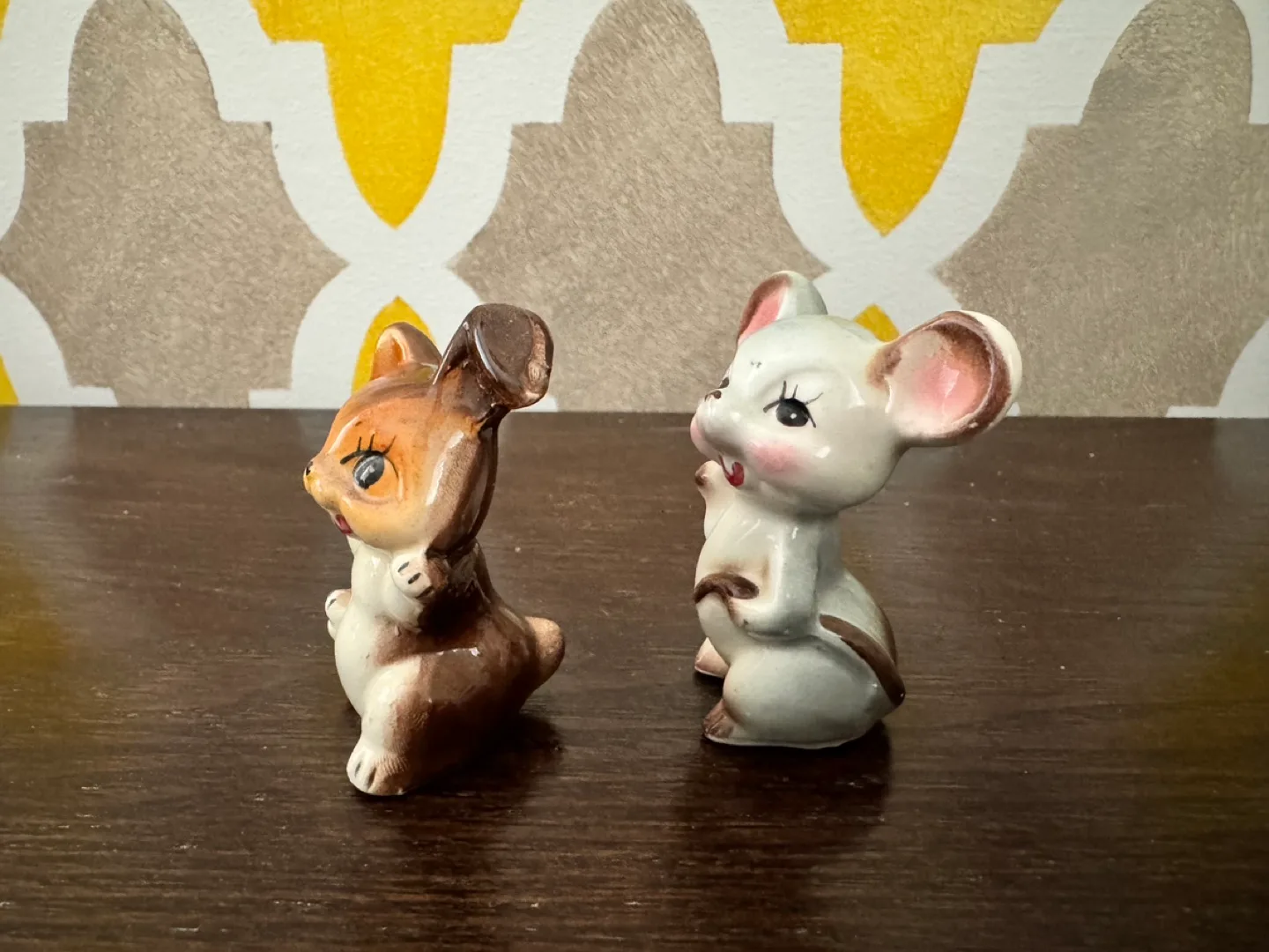 Vintage Anthropomorphic Japanese Figurines - Rabbit and Mouse image indicator(4)