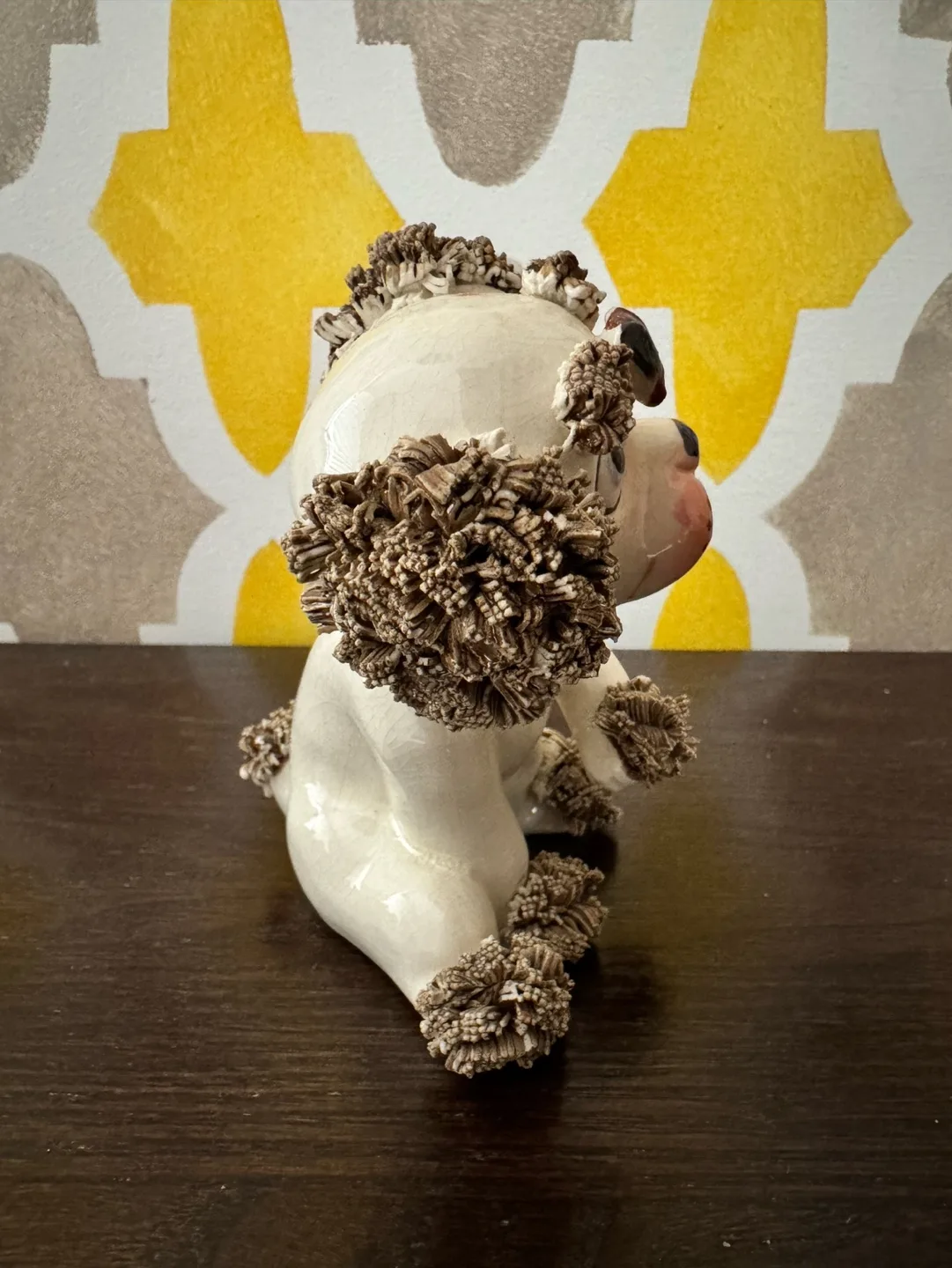 Rare Vintage Lefton Spaghetti Poodle w Bug on Forehead Figurine image indicator(2)