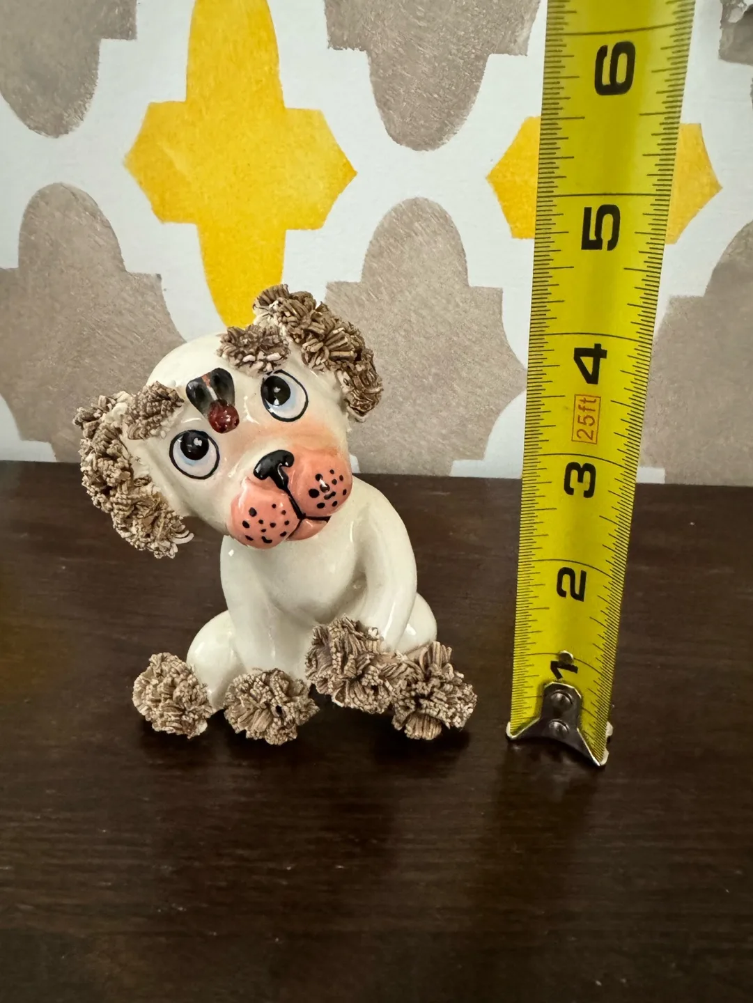 Rare Vintage Lefton Spaghetti Poodle w Bug on Forehead Figurine image indicator(6)