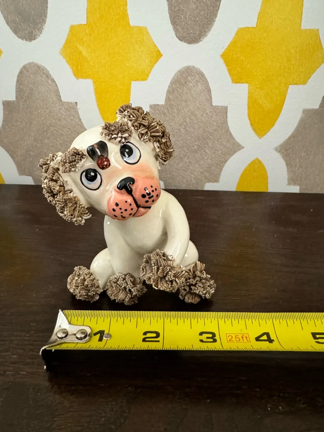 Rare Vintage Lefton Spaghetti Poodle w Bug on Forehead Figurine image indicator(7)