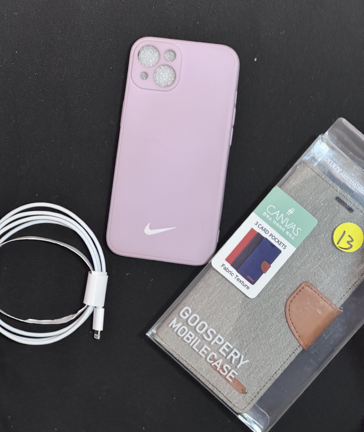 Phone Case Bundle: GooSpcery Wallet Case + Nike & USB-C Cable