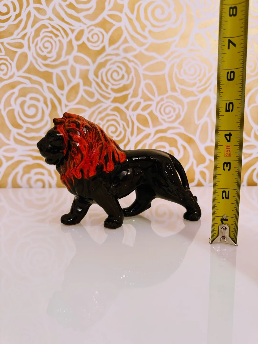 Vintage Evangeline Lion Figurine Canuck Pottery w Drip Glaze image indicator(6)