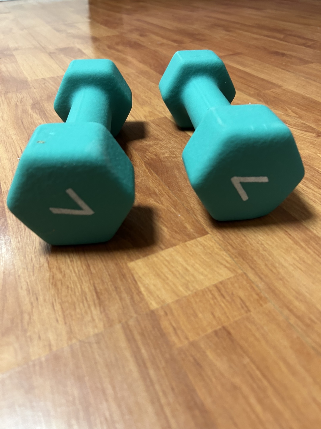 7 lb Teal Dumbbells (Moving Sale).(VERY SOFT) - photo 2