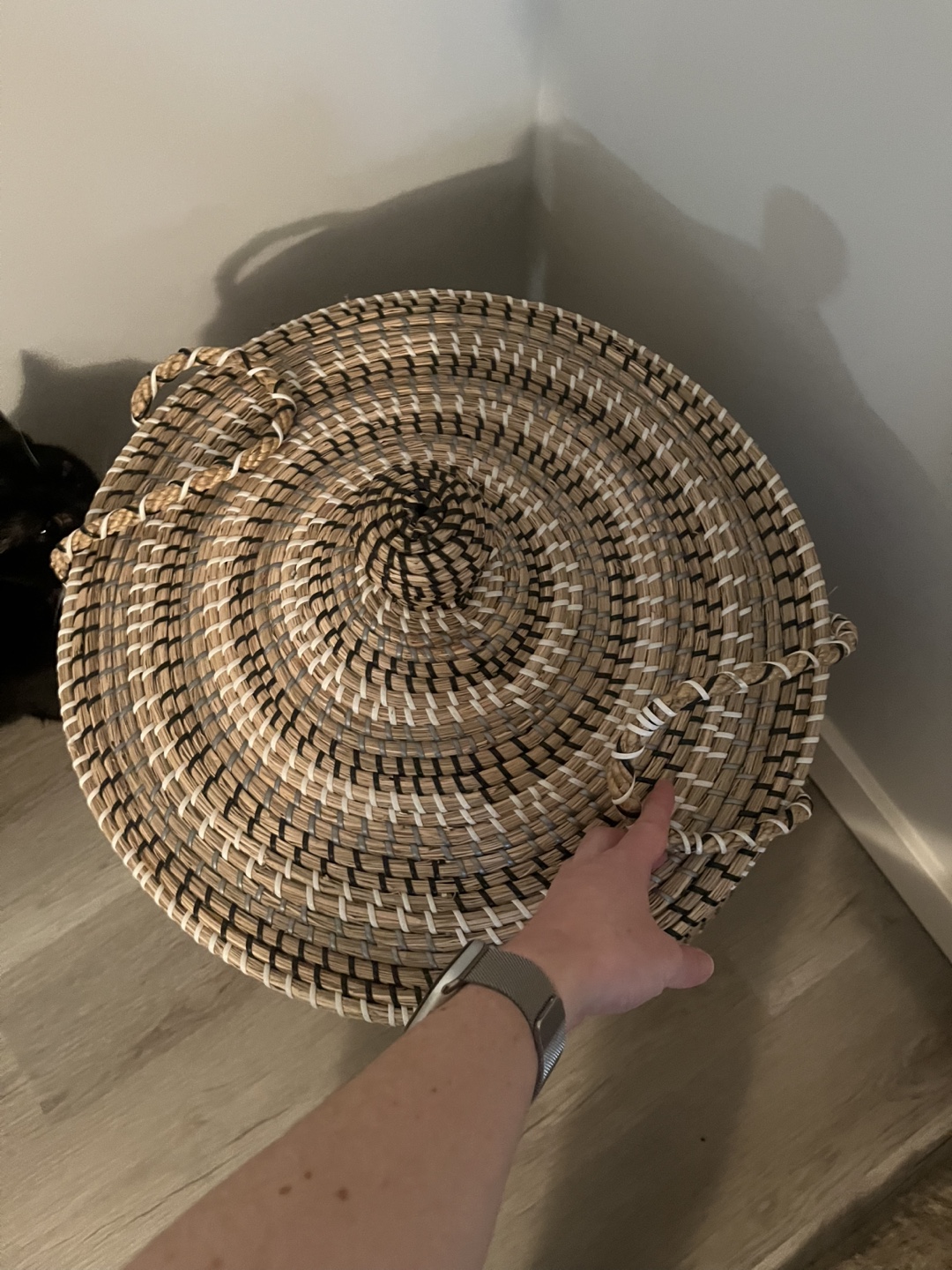 Large Woven Storage Basket with Lid - photo 2