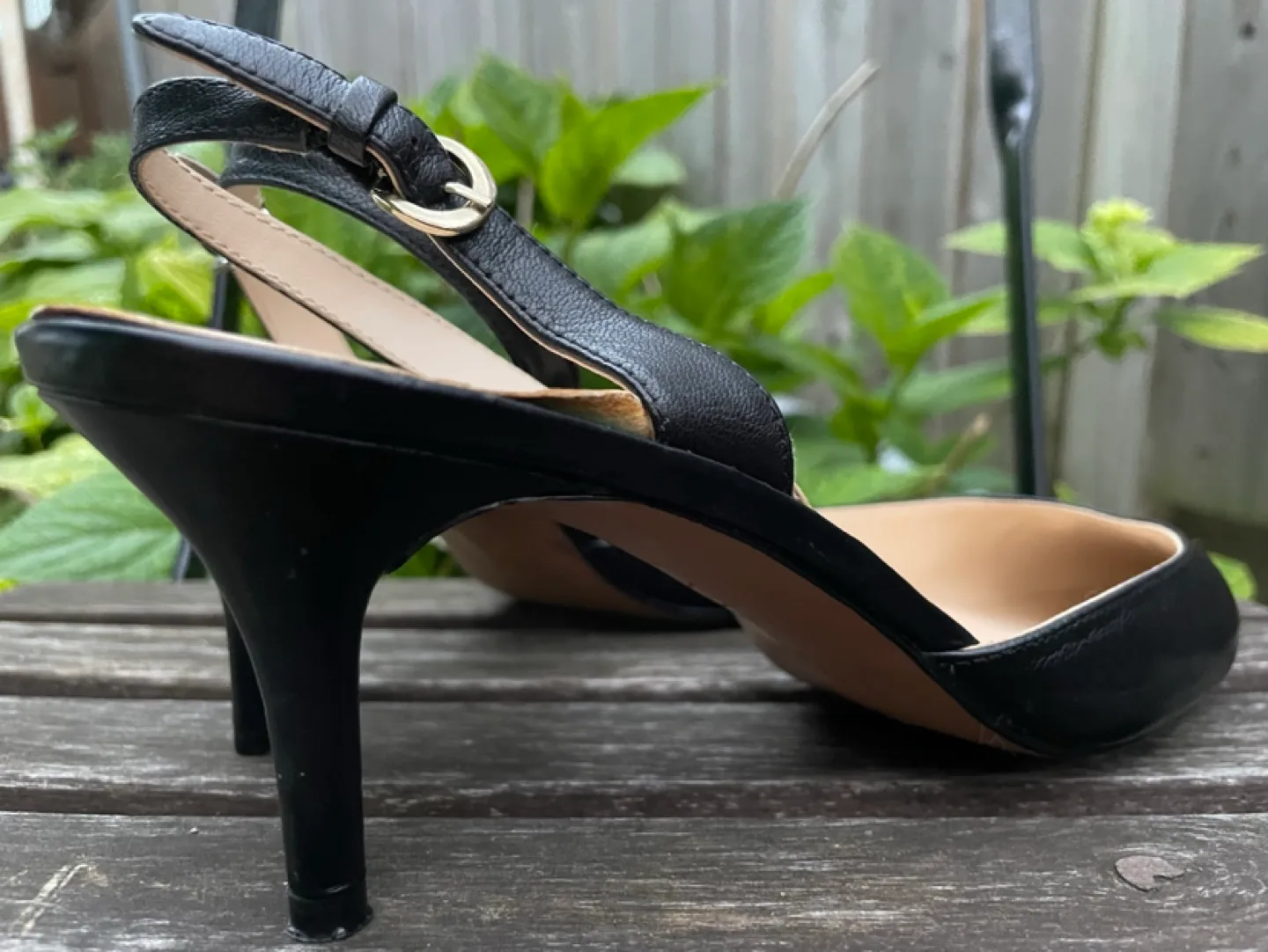 Nine West Black Leather Heels image indicator(2)