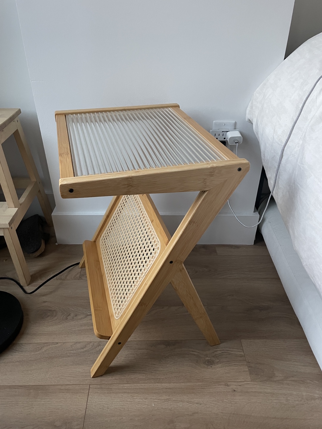 Modern Rattan Bamboo Side Table - photo 2