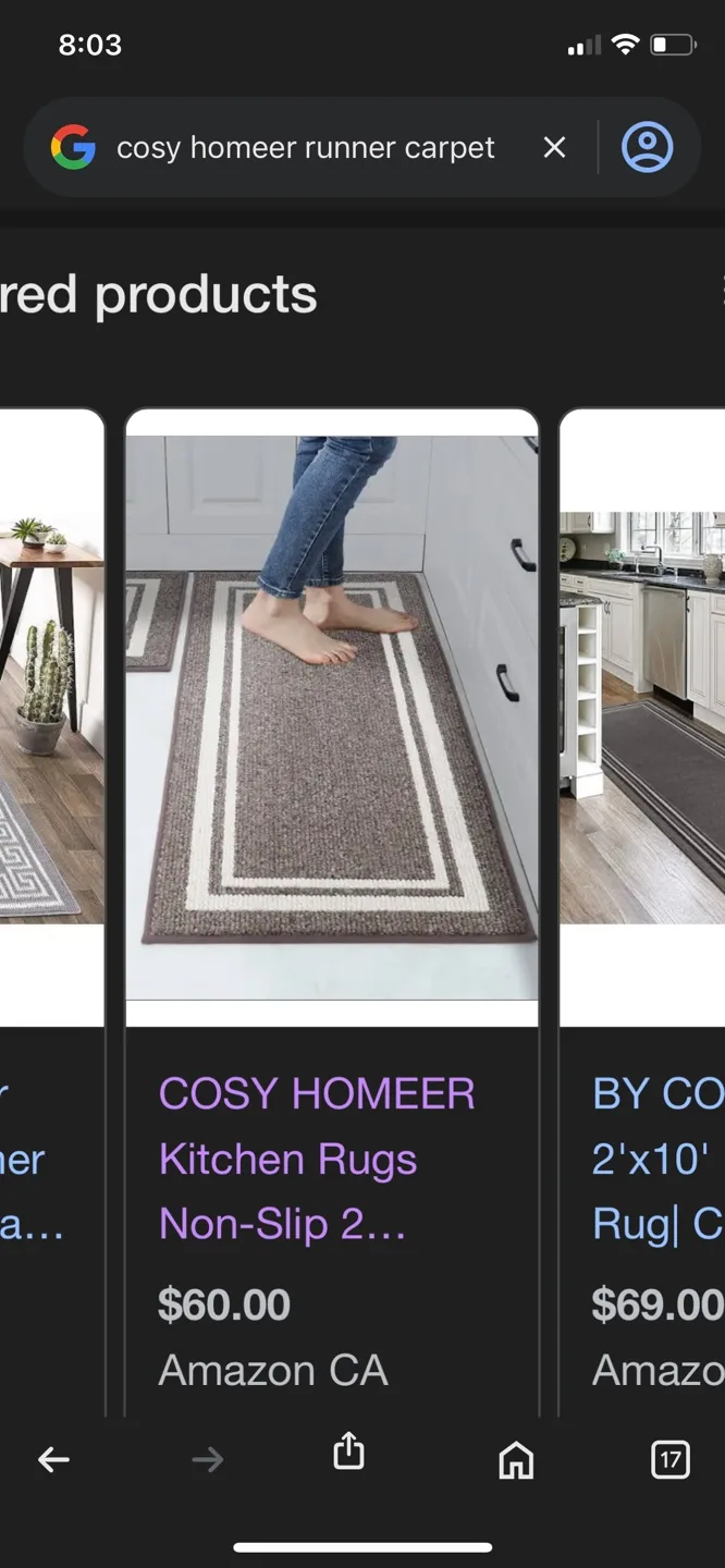 Cosy Homeer Kitchen Rug Set - Blue image indicator(2)