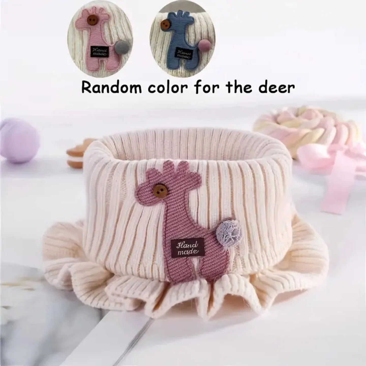 Adorable Knitted Kids Neck Warmer with Giraffe Detail image indicator(3)