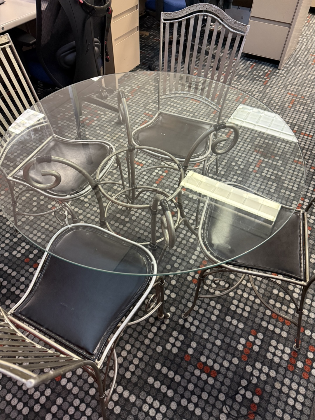 Glass-top Dining Table Set with Four Chairs