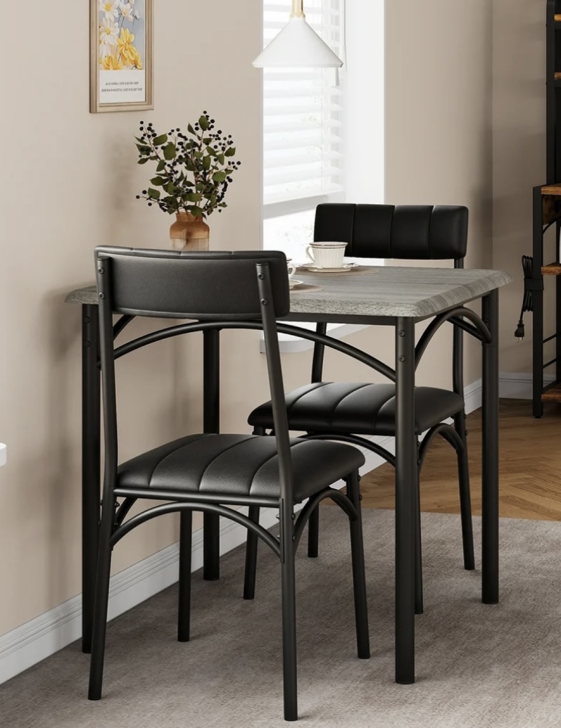 3-Piece Dining Set: Table and Two Chairs - photo 2