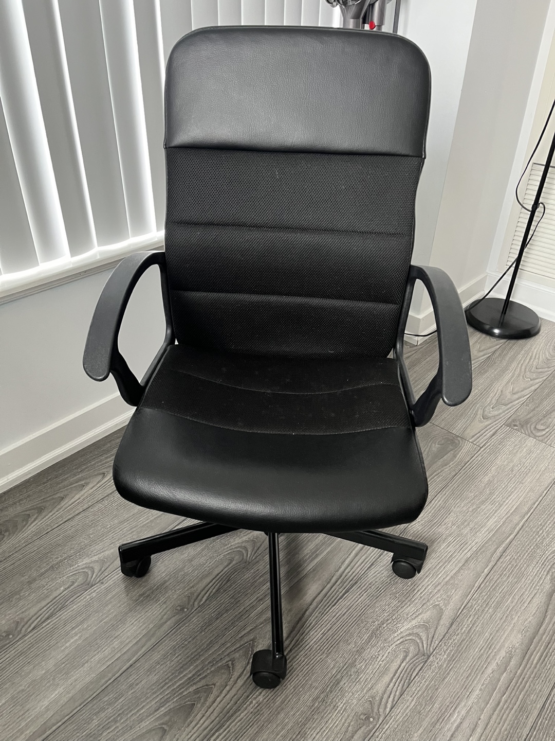 Office Chair - Black Leather and Mesh
