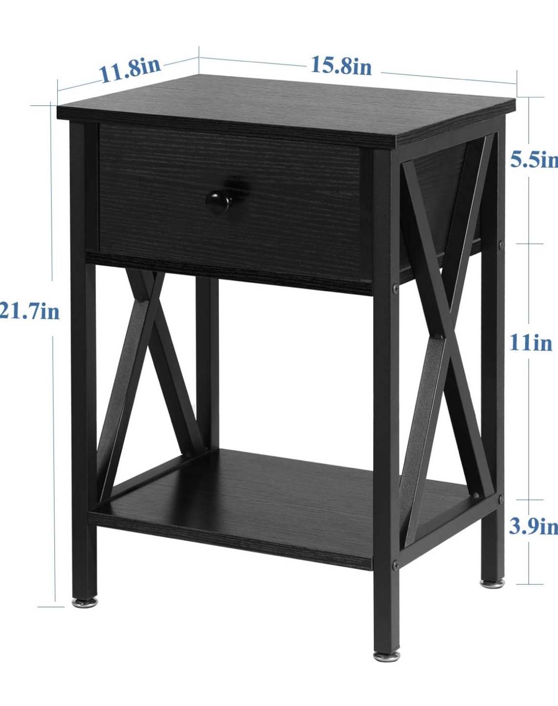 2 Nightstands with Drawers and Shelf - photo 4